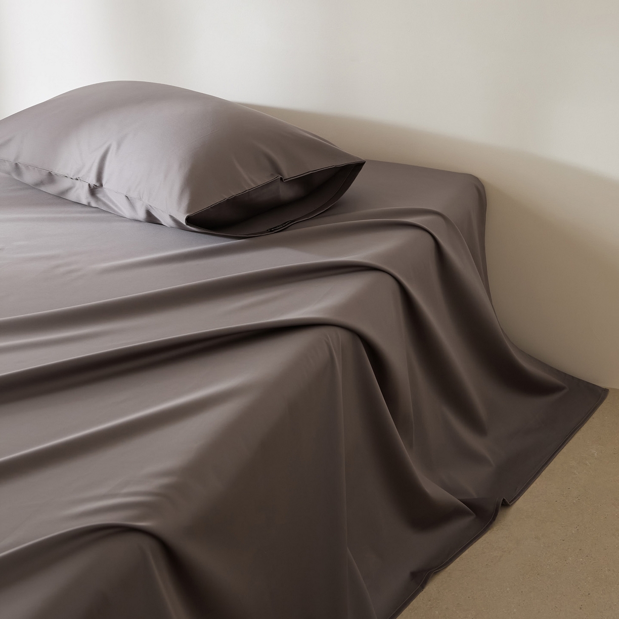 91家纺网 家纺一手货源 找家纺 EH家居 2026新款长绒棉安缦之境单品系列单床单 安缦之境-冰岛灰