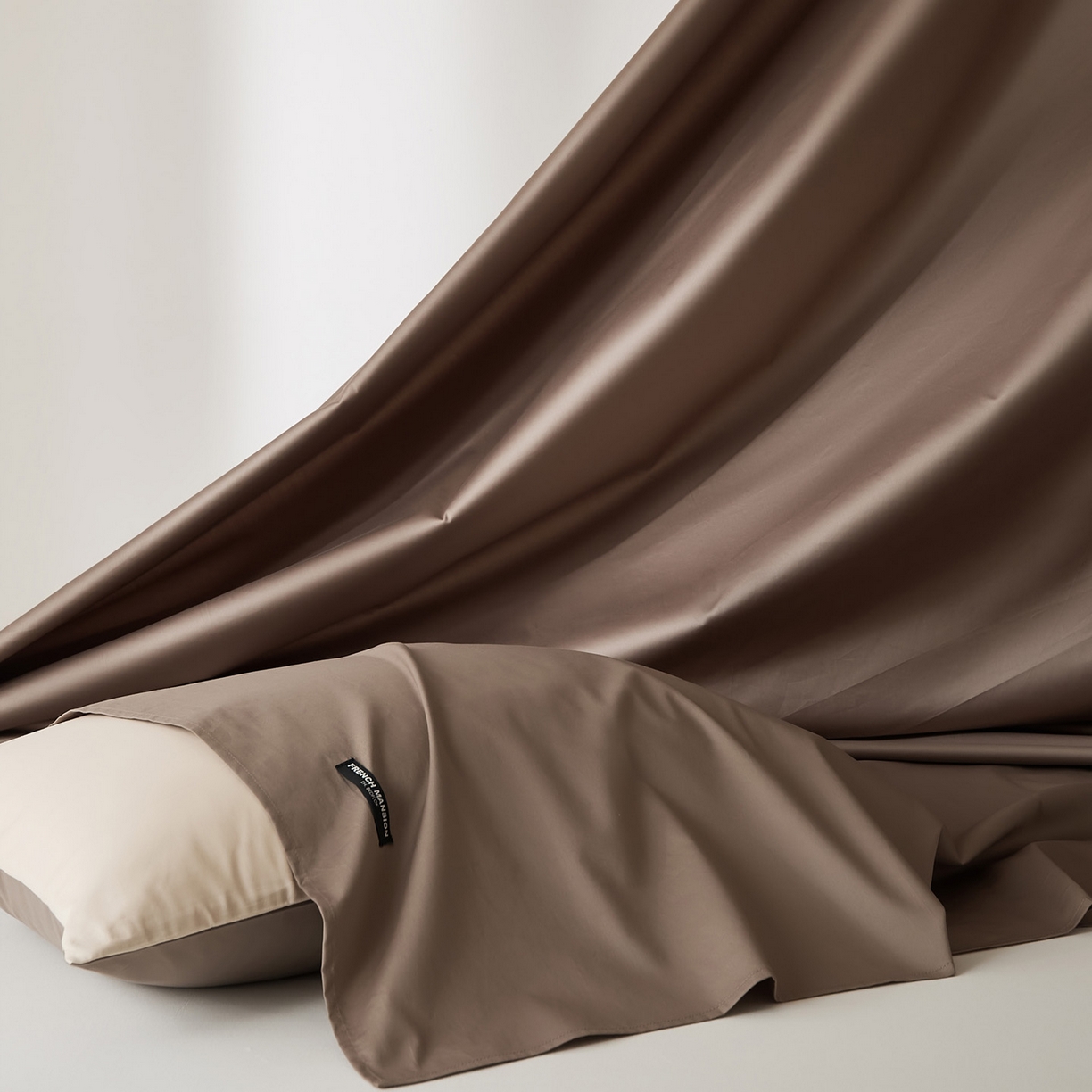 91家纺网 家纺一手货源 找家纺 EH家居 2026新款长绒棉安缦之境单品系列单床单 安缦之境-秋山棕