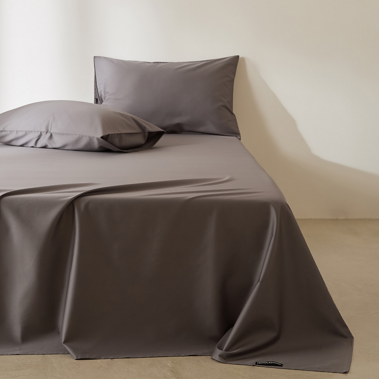 91家纺网 家纺一手货源 找家纺 EH家居 2026新款长绒棉安缦之境单品系列单床单 安缦之境-冰岛灰