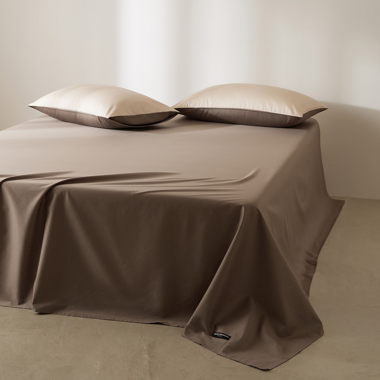 91家纺网 家纺一手货源 找家纺 EH家居 2026新款长绒棉安缦之境单品系列单床单 安缦之境-秋山棕