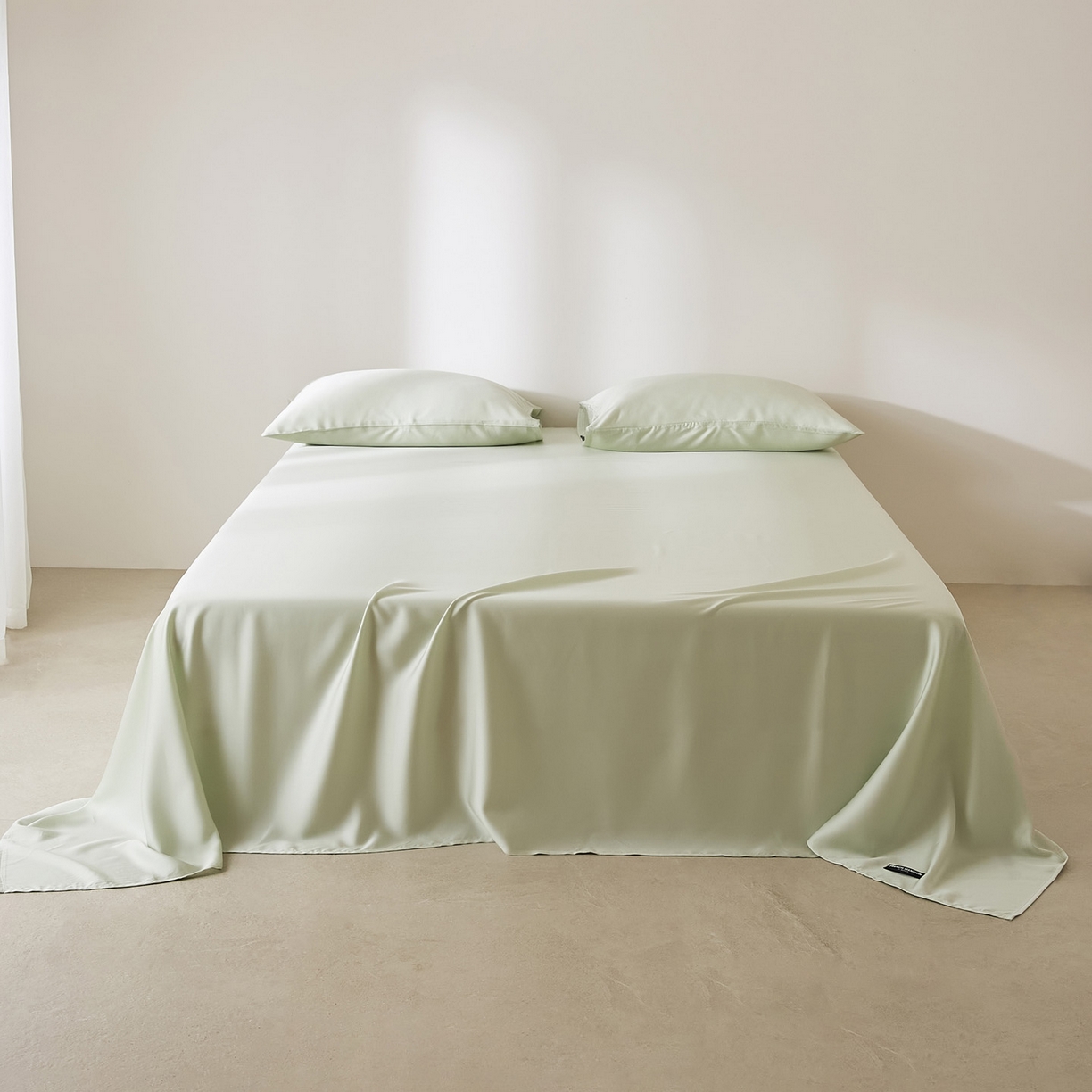 91家纺网 家纺一手货源 找家纺 EH家居 2026新款长绒棉安缦之境单品系列单床单 安缦之境-烟雨青