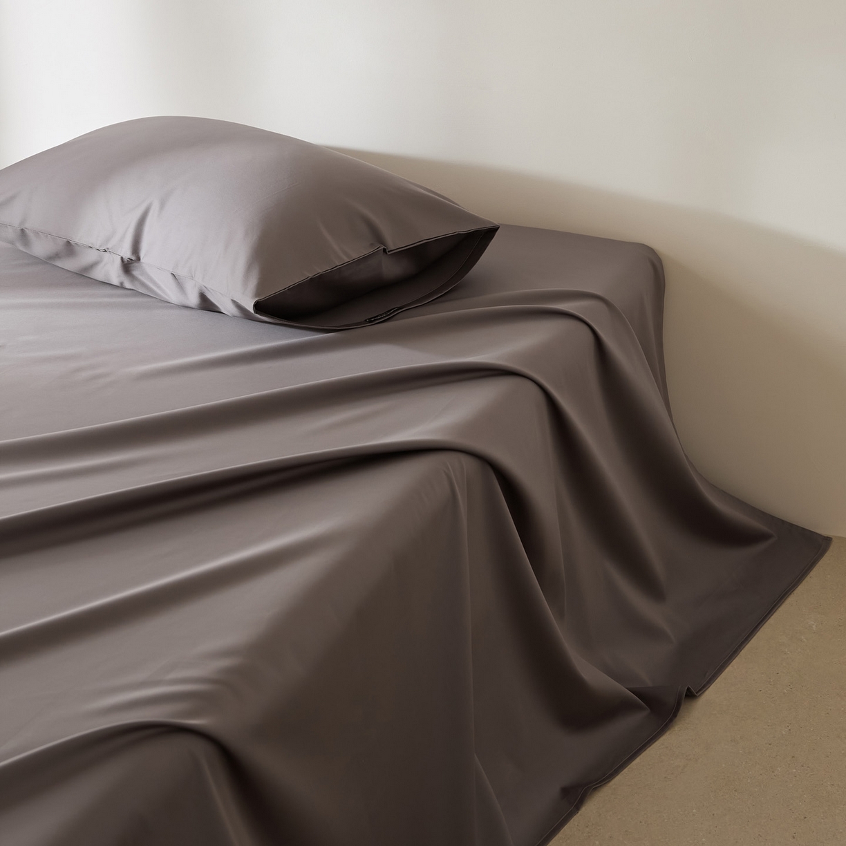 91家纺网 家纺一手货源 找家纺 EH家居 2026新款长绒棉安缦之境单品系列单床单 安缦之境-冰岛灰