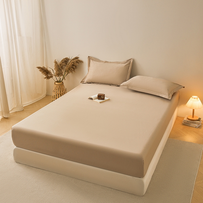 91家纺网 家纺一手货源 找家纺 名优家纺 2026新款纯色高密全棉纯棉床笠单床笠床笠单件 可可棕