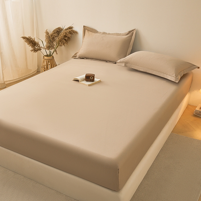 91家纺网 家纺一手货源 找家纺 名优家纺 2026新款纯色高密全棉纯棉床笠单床笠床笠单件 可可棕