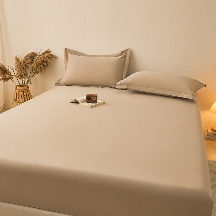 91家纺网 家纺一手货源 找家纺 名优家纺 2026新款纯色高密全棉纯棉床笠单床笠床笠单件 可可棕