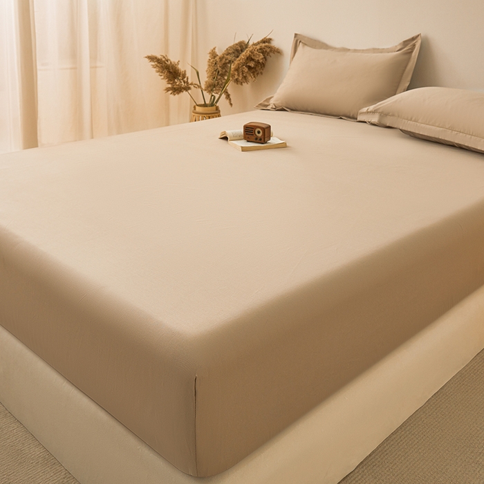 91家纺网 家纺一手货源 找家纺 名优家纺 2026新款纯色高密全棉纯棉床笠单床笠床笠单件 可可棕