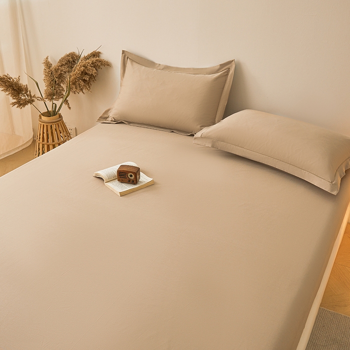 91家纺网 家纺一手货源 找家纺 名优家纺 2026新款纯色高密全棉纯棉床笠单床笠床笠单件 可可棕