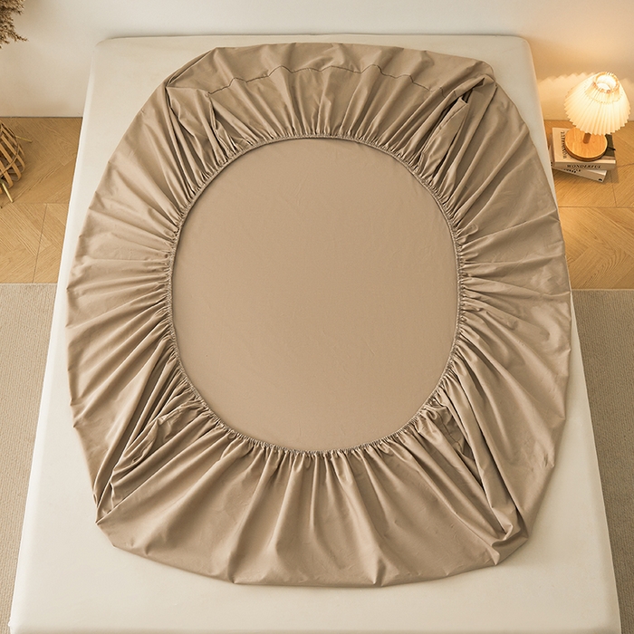 91家纺网 家纺一手货源 找家纺 名优家纺 2026新款纯色高密全棉纯棉床笠单床笠床笠单件 可可棕