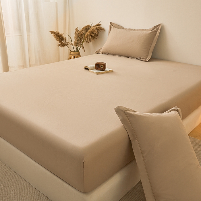 91家纺网 家纺一手货源 找家纺 名优家纺 2026新款纯色高密全棉纯棉床笠单床笠床笠单件 可可棕