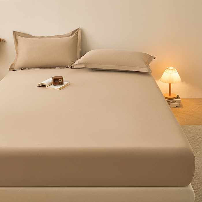 91家纺网 家纺一手货源 找家纺 名优家纺 2026新款纯色高密全棉纯棉床笠单床笠床笠单件 可可棕