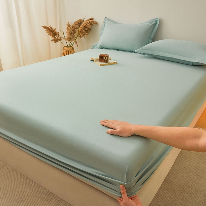 名优家纺 2026新款纯色高密全棉纯棉床笠单床笠床笠单件 莫奈绿