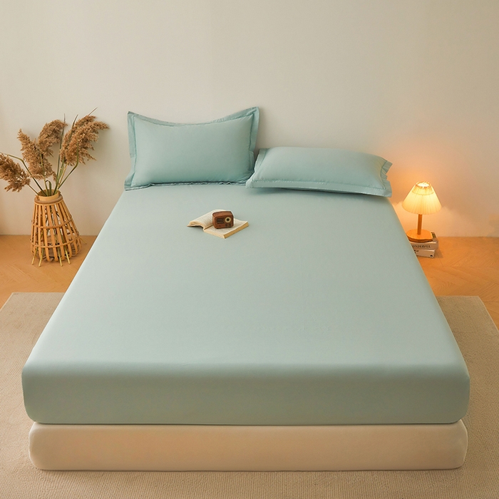 91家纺网 家纺一手货源 找家纺 名优家纺 2026新款纯色高密全棉纯棉床笠单床笠床笠单件 莫奈绿