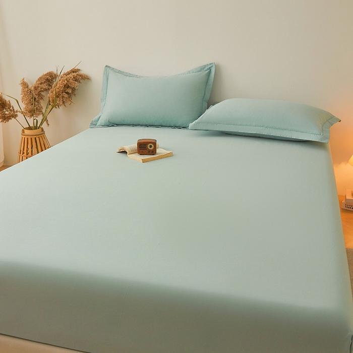 91家纺网 家纺一手货源 找家纺 名优家纺 2026新款纯色高密全棉纯棉床笠单床笠床笠单件 莫奈绿