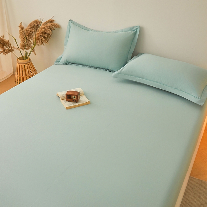 91家纺网 家纺一手货源 找家纺 名优家纺 2026新款纯色高密全棉纯棉床笠单床笠床笠单件 莫奈绿