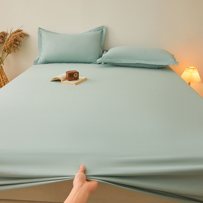 91家纺网 家纺一手货源 找家纺 名优家纺 2026新款纯色高密全棉纯棉床笠单床笠床笠单件 莫奈绿