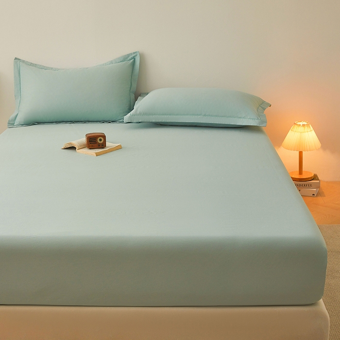 91家纺网 家纺一手货源 找家纺 名优家纺 2026新款纯色高密全棉纯棉床笠单床笠床笠单件 莫奈绿