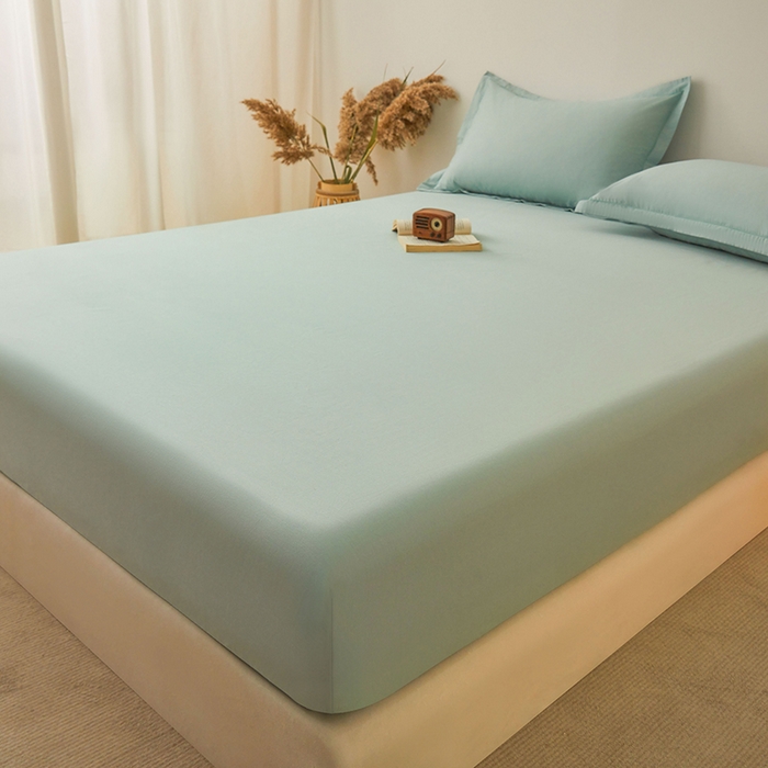 91家纺网 家纺一手货源 找家纺 名优家纺 2026新款纯色高密全棉纯棉床笠单床笠床笠单件 莫奈绿