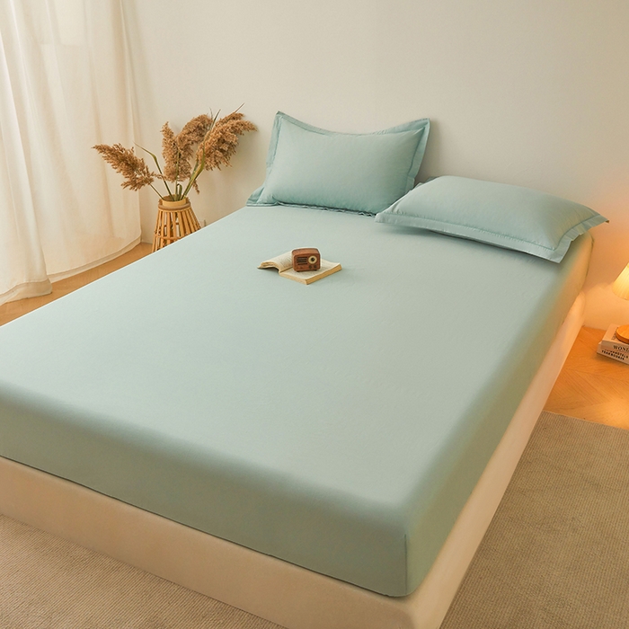 91家纺网 家纺一手货源 找家纺 名优家纺 2026新款纯色高密全棉纯棉床笠单床笠床笠单件 莫奈绿