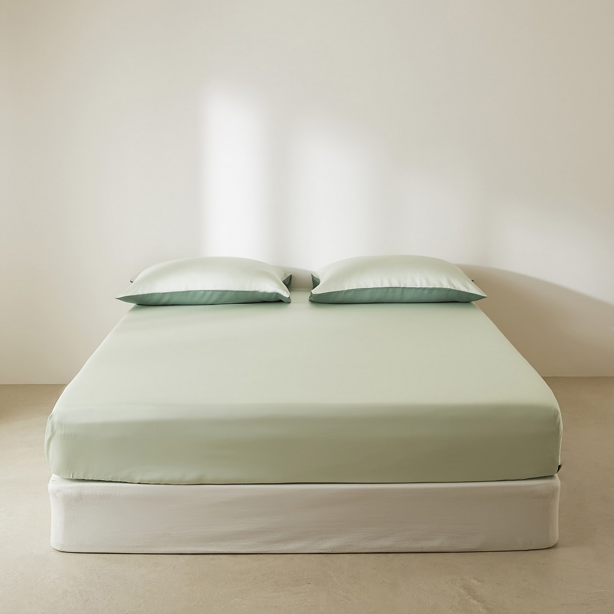 91家纺网 家纺一手货源 找家纺 EH家居 2026新款长绒棉安缦之境单品系列单床笠 安缦之境-烟雨青