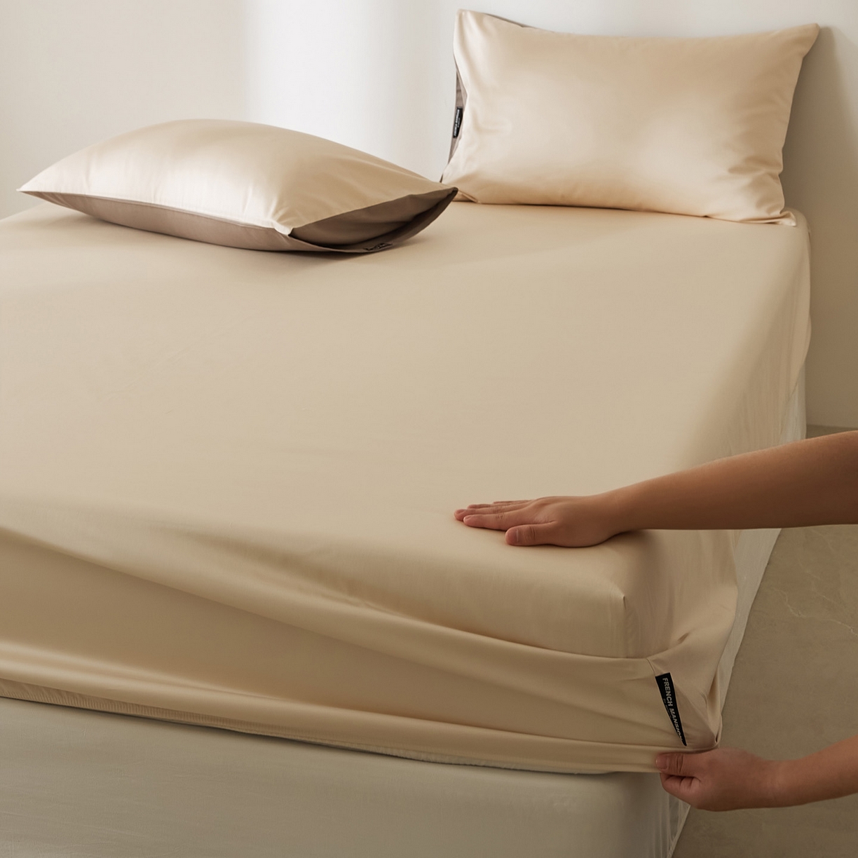 91家纺网 家纺一手货源 找家纺 EH家居 2026新款长绒棉安缦之境单品系列单床笠 安缦之境-浅香槟色