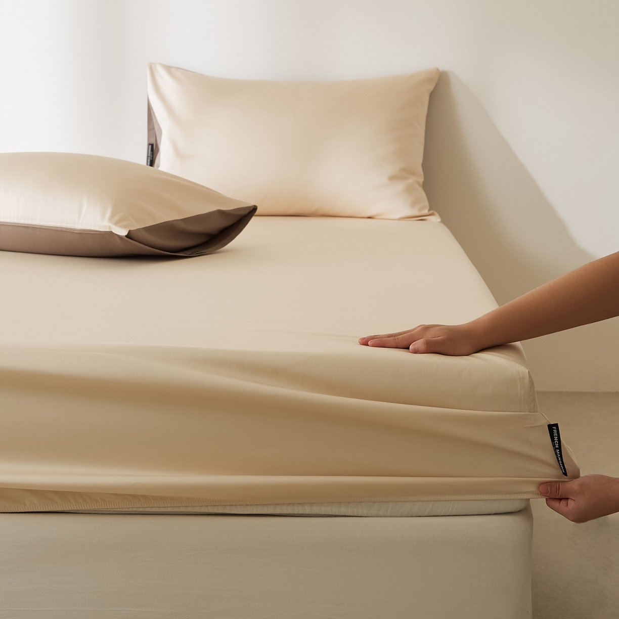 91家纺网 家纺一手货源 找家纺 EH家居 2026新款长绒棉安缦之境单品系列单床笠 安缦之境-浅香槟色