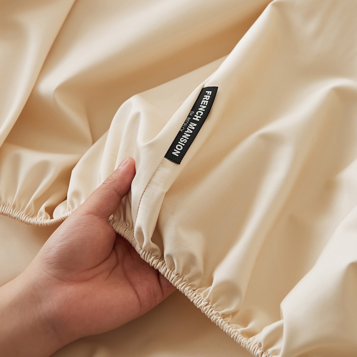 91家纺网 家纺一手货源 找家纺 EH家居 2026新款长绒棉安缦之境单品系列单床笠 安缦之境-浅香槟色