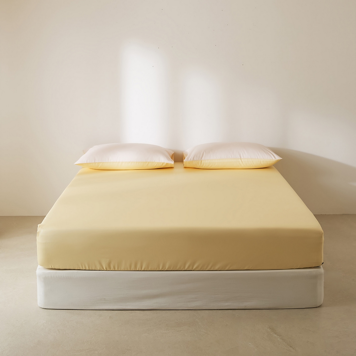 91家纺网 家纺一手货源 找家纺 EH家居 2026新款长绒棉安缦之境单品系列单床笠 安缦之境-奶盖黄