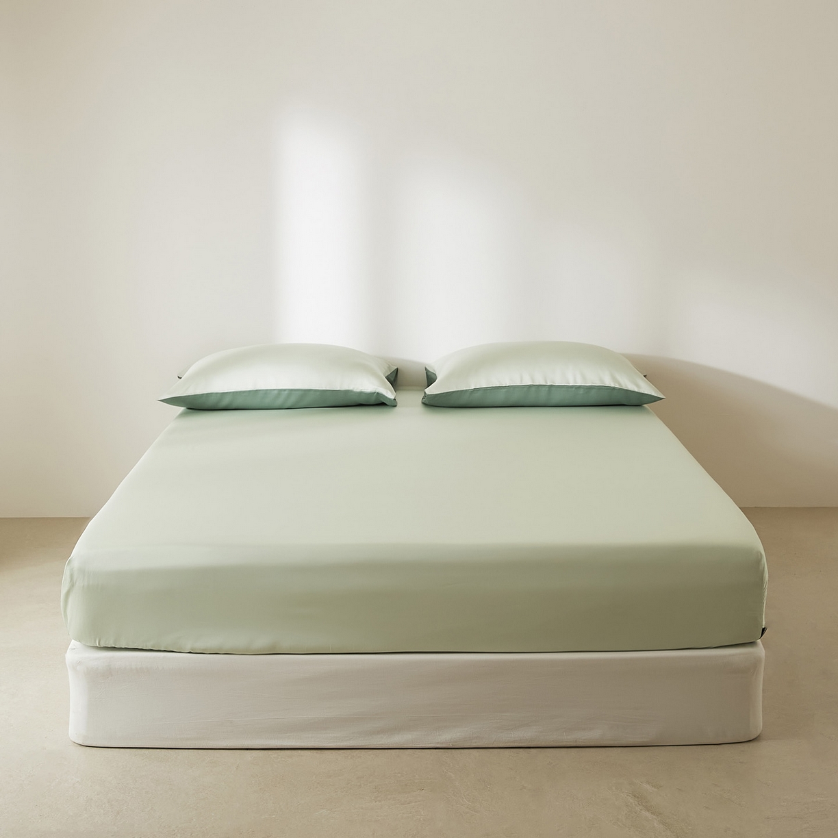 91家纺网 家纺一手货源 找家纺 EH家居 2026新款长绒棉安缦之境单品系列单床笠 安缦之境-烟雨青