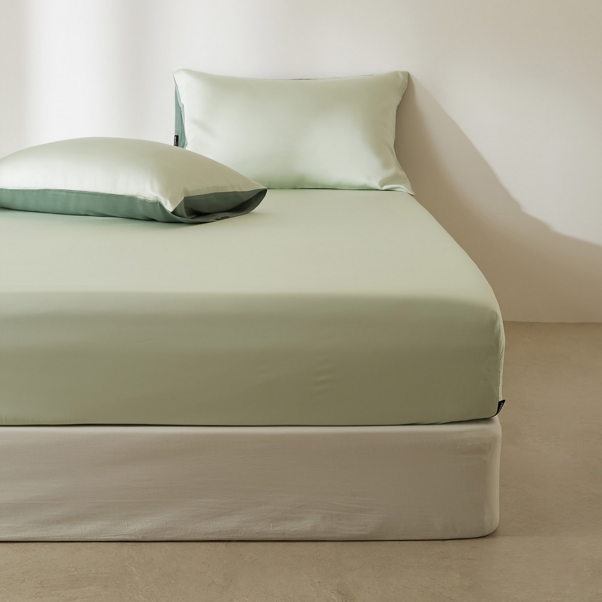 91家纺网 家纺一手货源 找家纺 EH家居 2026新款长绒棉安缦之境单品系列单床笠 安缦之境-烟雨青