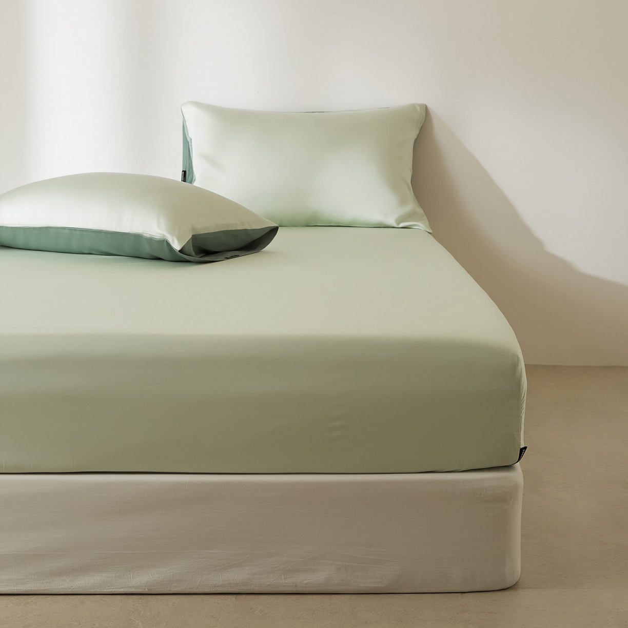 91家纺网 家纺一手货源 找家纺 EH家居 2026新款长绒棉安缦之境单品系列单床笠 安缦之境-烟雨青