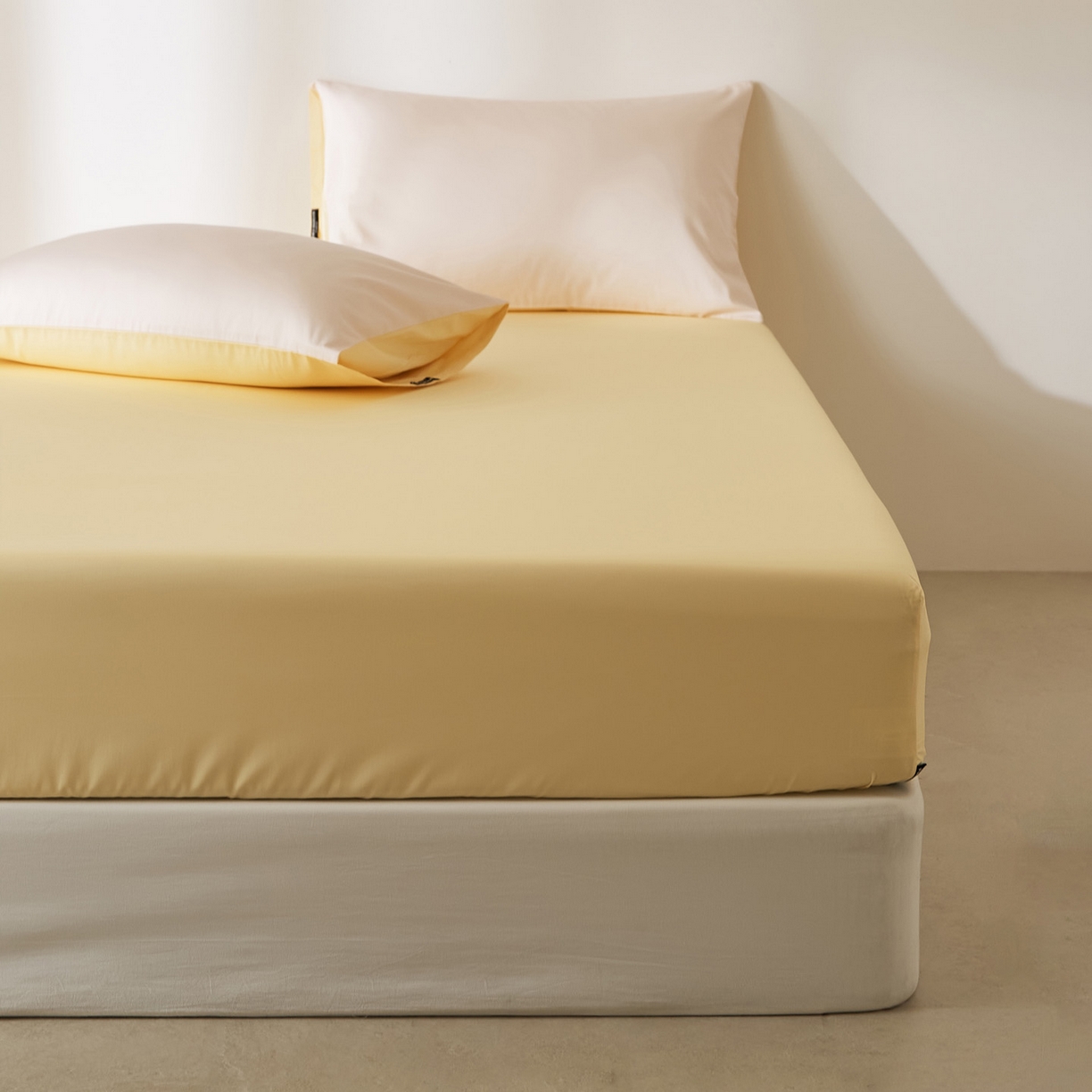 91家纺网 家纺一手货源 找家纺 EH家居 2026新款长绒棉安缦之境单品系列单床笠 安缦之境-奶盖黄