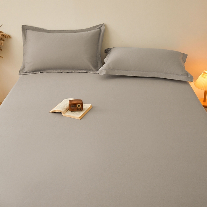 91家纺网 家纺一手货源 找家纺 名优家纺 2026新款纯色高密全棉纯棉床笠单床笠床笠单件 浅灰