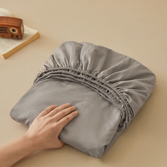 91家纺网 家纺一手货源 找家纺 名优家纺 2026新款纯色高密全棉纯棉床笠单床笠床笠单件 浅灰