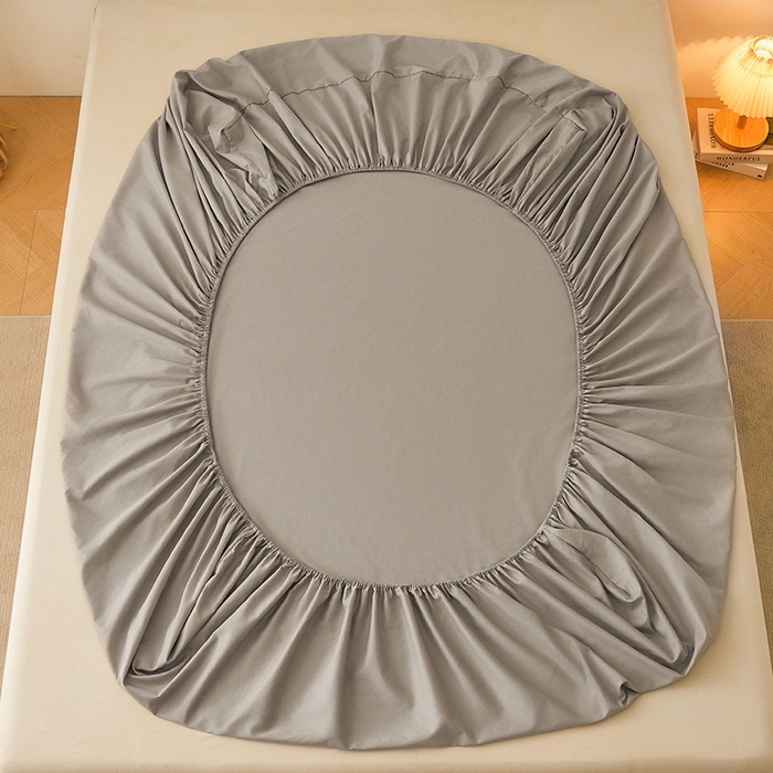 91家纺网 家纺一手货源 找家纺 名优家纺 2026新款纯色高密全棉纯棉床笠单床笠床笠单件 浅灰