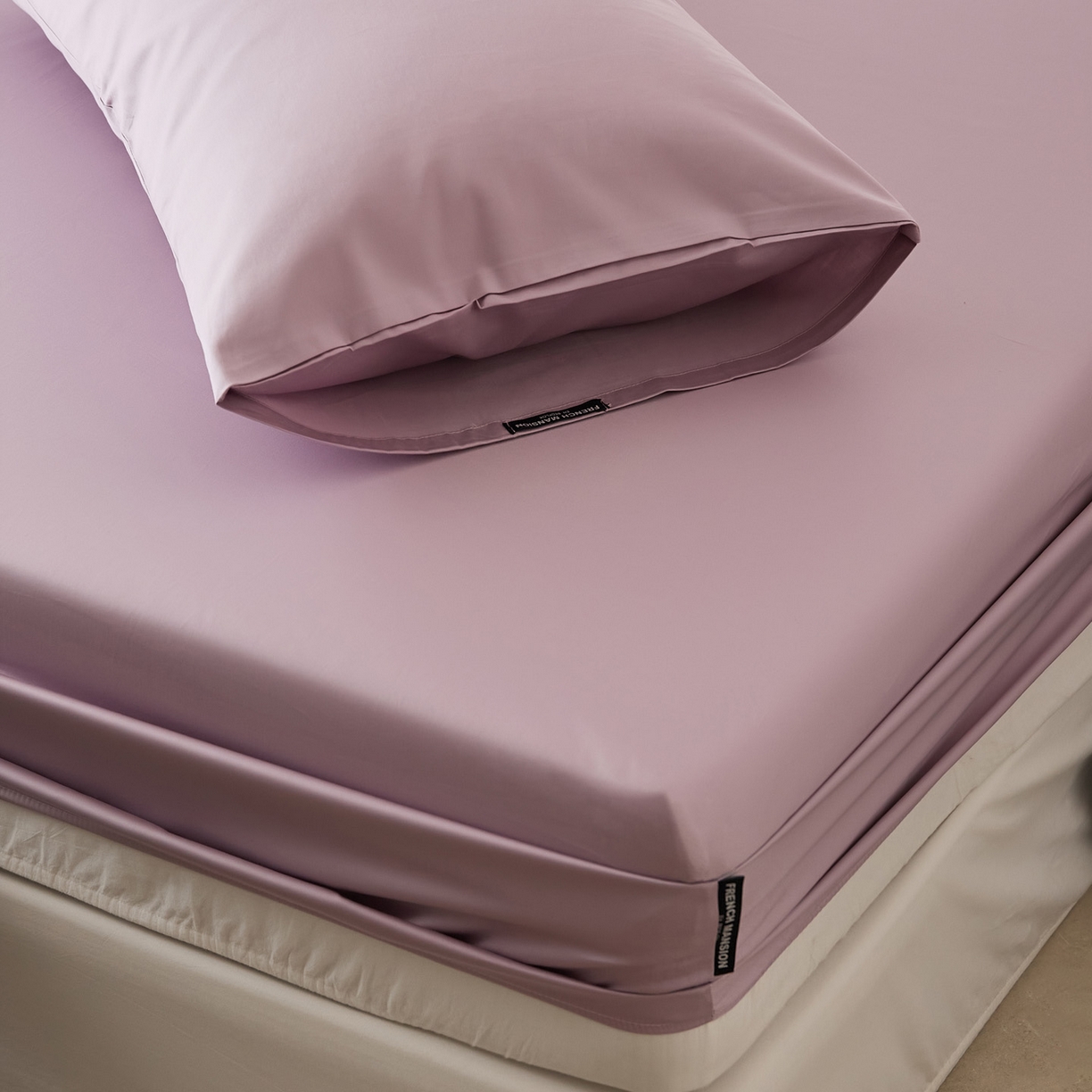 91家纺网 家纺一手货源 找家纺 EH家居 2026新款长绒棉安缦之境单品系列单床笠 安缦之境-暮藤紫