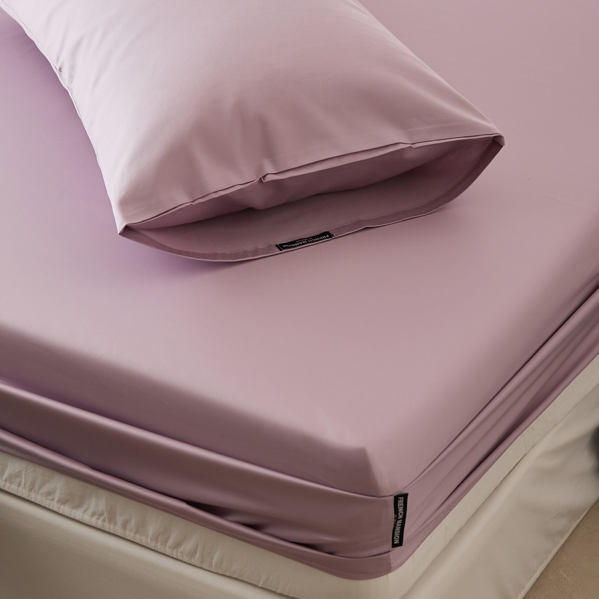 91家纺网 家纺一手货源 找家纺 EH家居 2026新款长绒棉安缦之境单品系列单床笠 安缦之境-暮藤紫