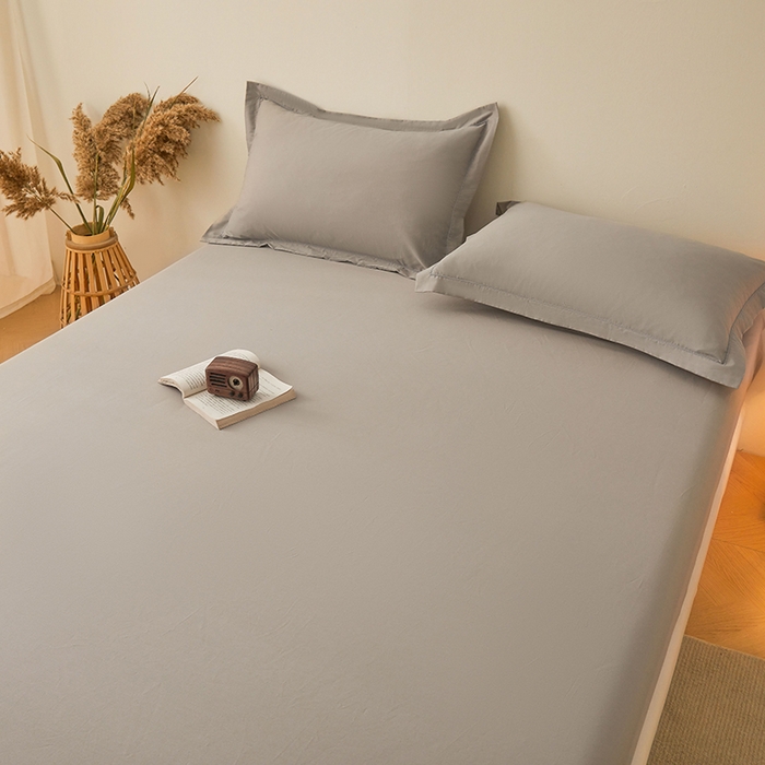 91家纺网 家纺一手货源 找家纺 名优家纺 2026新款纯色高密全棉纯棉床笠单床笠床笠单件 浅灰