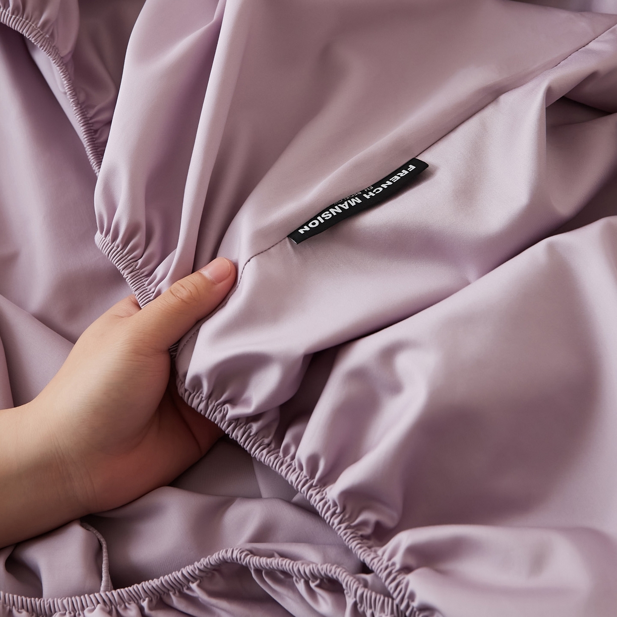 91家纺网 家纺一手货源 找家纺 EH家居 2026新款长绒棉安缦之境单品系列单床笠 安缦之境-暮藤紫