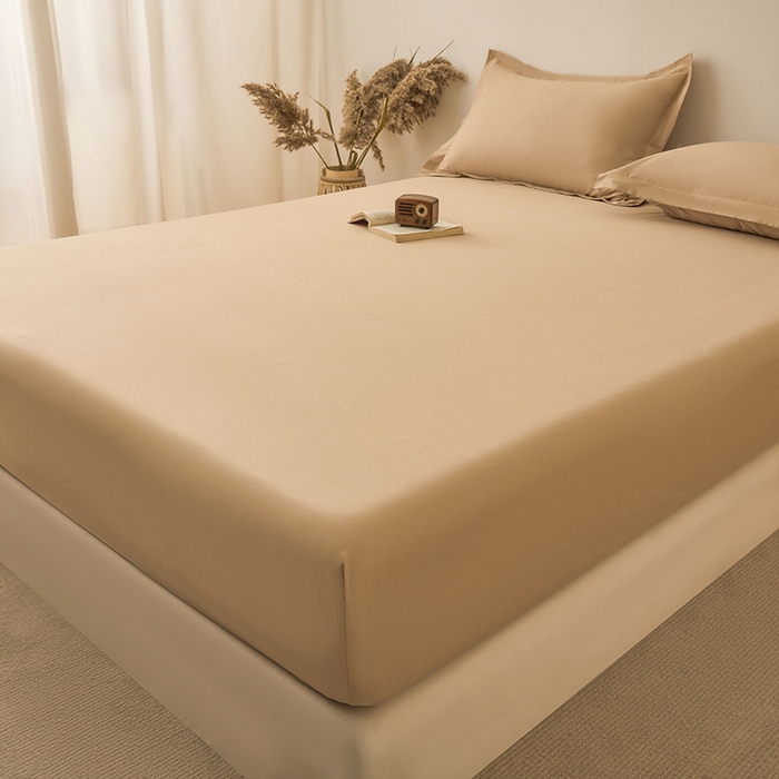 91家纺网 家纺一手货源 找家纺 名优家纺 2026新款纯色高密全棉纯棉床笠单床笠床笠单件 浅卡其