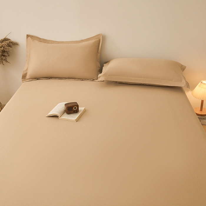 91家纺网 家纺一手货源 找家纺 名优家纺 2026新款纯色高密全棉纯棉床笠单床笠床笠单件 浅卡其