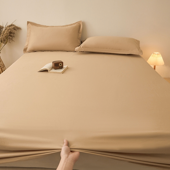 91家纺网 家纺一手货源 找家纺 名优家纺 2026新款纯色高密全棉纯棉床笠单床笠床笠单件 浅卡其