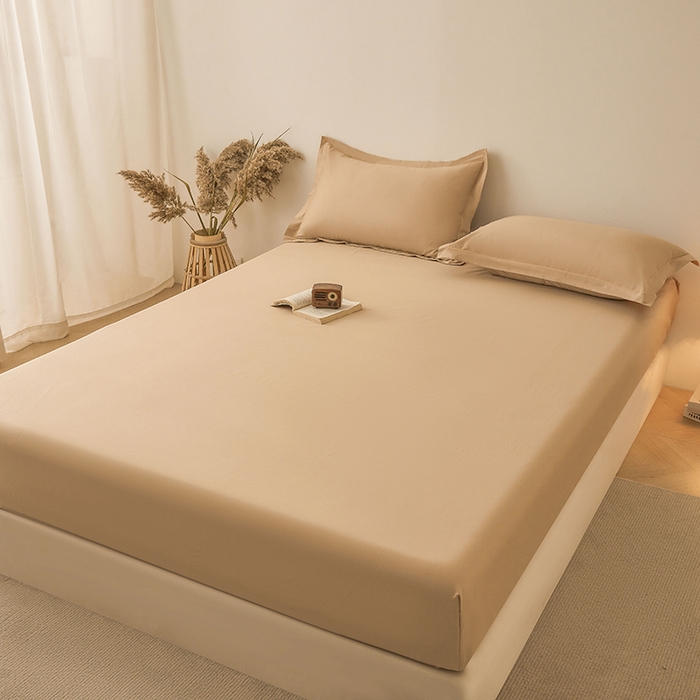 91家纺网 家纺一手货源 找家纺 名优家纺 2026新款纯色高密全棉纯棉床笠单床笠床笠单件 浅卡其