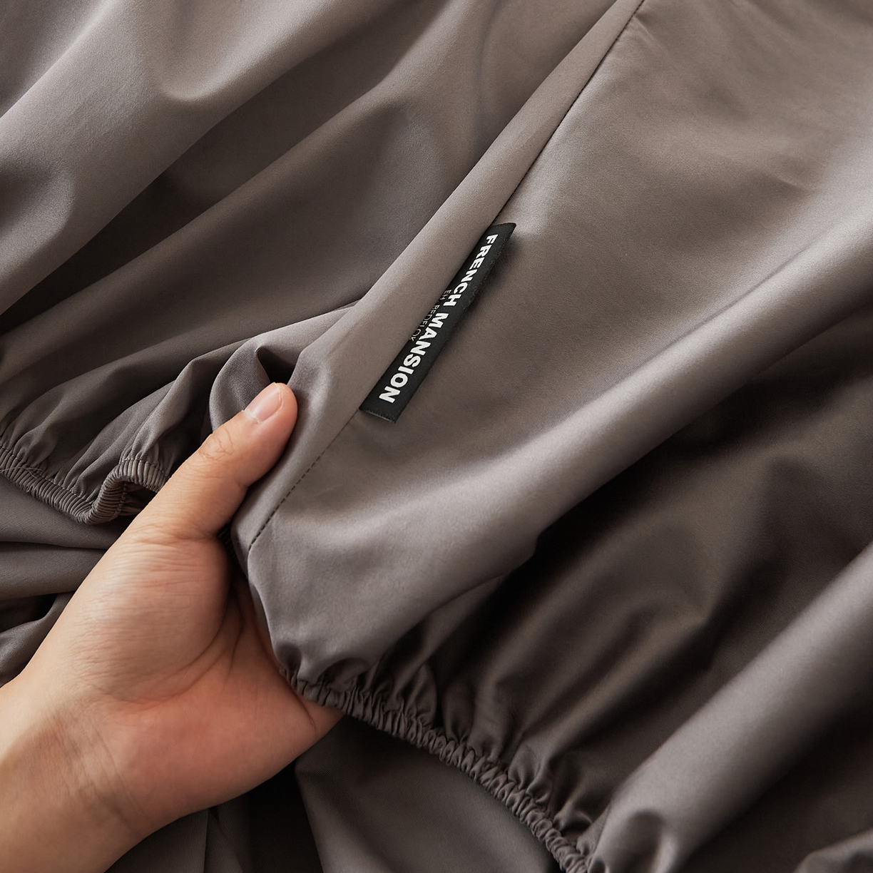 91家纺网 家纺一手货源 找家纺 EH家居 2026新款长绒棉安缦之境单品系列单床笠 安缦之境-冰岛灰