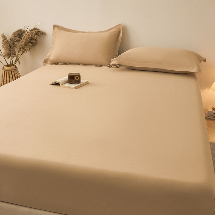 91家纺网 家纺一手货源 找家纺 名优家纺 2026新款纯色高密全棉纯棉床笠单床笠床笠单件 浅卡其