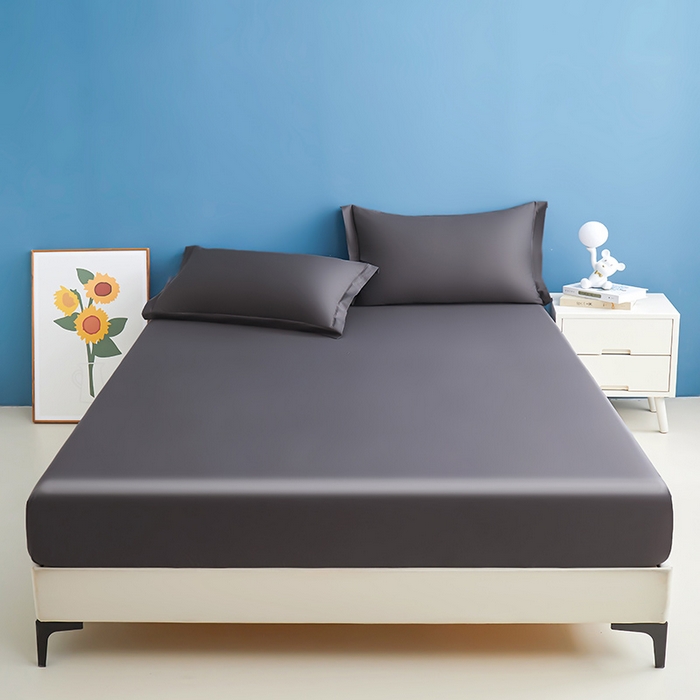 91家纺网 家纺一手货源 找家纺 名优家纺 2026新款纯色高密全棉纯棉床笠单床笠床笠单件 石墨黑