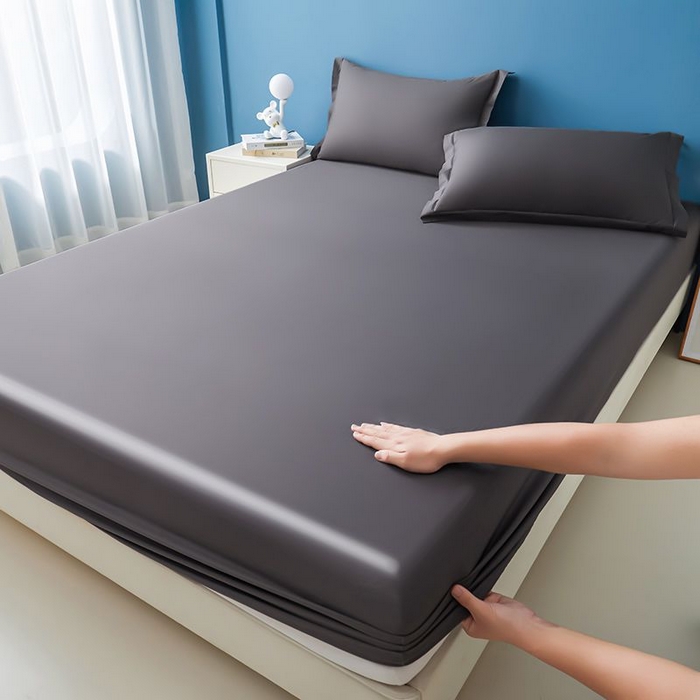 名优家纺 2026新款纯色高密全棉纯棉床笠单床笠床笠单件 石墨黑