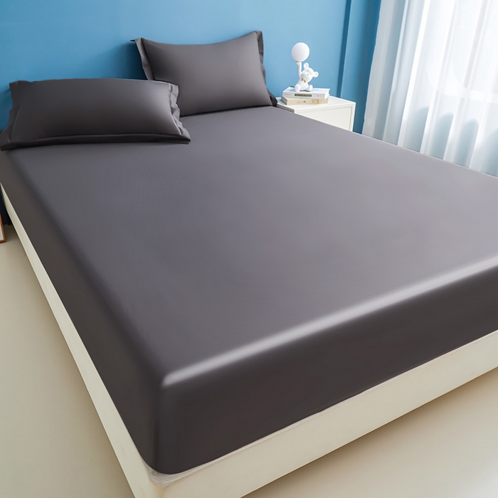 91家纺网 家纺一手货源 找家纺 名优家纺 2026新款纯色高密全棉纯棉床笠单床笠床笠单件 石墨黑