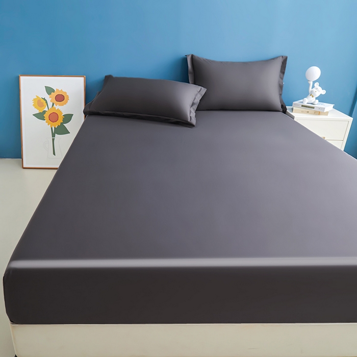 91家纺网 家纺一手货源 找家纺 名优家纺 2026新款纯色高密全棉纯棉床笠单床笠床笠单件 石墨黑