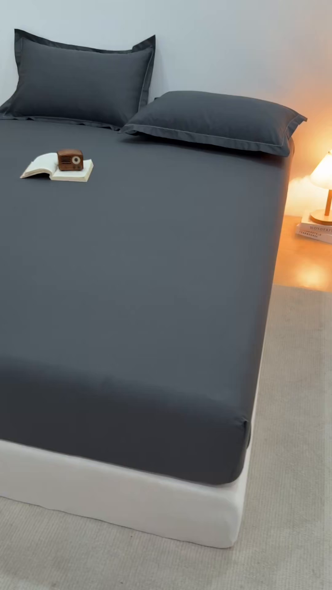 91家纺网 家纺一手货源 找家纺 名优家纺 2026新款纯色高密全棉纯棉床笠单床笠床笠单件 石墨黑