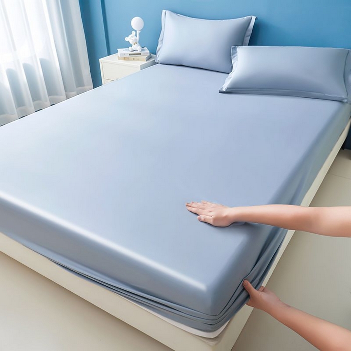 名优家纺 2026新款纯色高密全棉纯棉床笠单床笠床笠单件 天空蓝